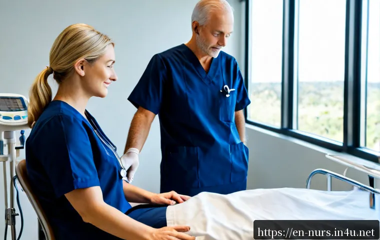 Home 17 성인 간호학 - Photorealistic adult nursing education scene in a bright modern hospital simulation lab, compassiona...